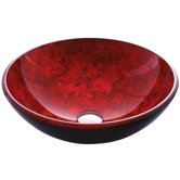 Red/Gold Fusion Tempered Glass Vessel Sink