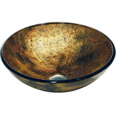 Glass Shapes Vessel Sink in Copper