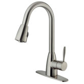 One Handle Single Hole Pull-Out Spray Kitchen Faucet with Deck Plate