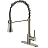 One Handle Single Hole Bar Faucet with Deck Plate and Pull-Out Spray