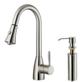One Handle Single Hole Kitchen Faucet with Soap Dispenser