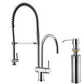 Two Handle Widespread Pull-Out Spray Bar Faucet with Soap Dispenser