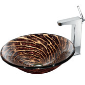 Caramel Vessel Sink with Faucet