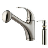 One Handle Single Hole Spray Kitchen Faucet with Soap Dispenser
