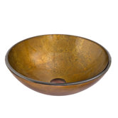 Bronze and Gold Tempered Glass Vessel Sink