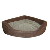 Microfiber Corner Pet Bed in Chocolate