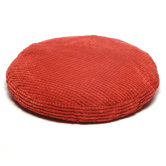 Round Plush "Button" Pet Bed in Red