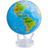 8.5" Blue Oceans with Relief Map Globe