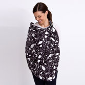 Nursing Cover in Black and White Leaf
