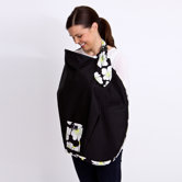 Nursing Cover in Black with Lime Poppy Trim
