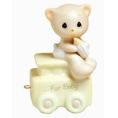 "Birthday Train May Your Birthday Be Warm" Baby Bear Figurine