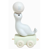 "Birthday Train God Bless You On Your Birthday" Seal Figurine