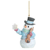 "Evening Rehearsal" Snowman with Violin Ornament