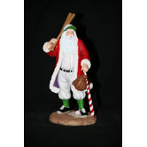 "Play Ball" Baseball Santa Figurine