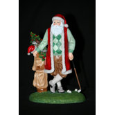 "Tee Time" Golfing Santa Figurine