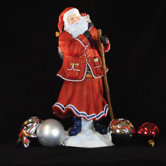 "Pere Noel of Paris" Limited Edition Santa with Blue Bag of Toys Figurine