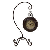 Hanging Clock on Curved Stand in Black