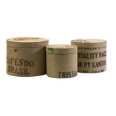 Tavin Jute Fabric Round Boxes (Set of 3)