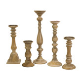 Mason Wood Candlestick (Set of 5)