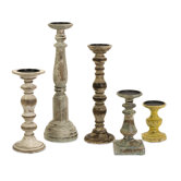 Kanan Wood Candlestick (Set of 5)