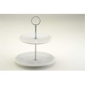 Two Tiered Cake Stand in White