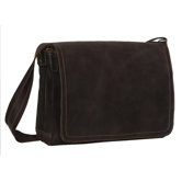 Full Flap Laptop Messenger in Distressed Leather