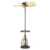 Torrento Floor Fan in Aged Bronze with Bamboo Blades in Antique