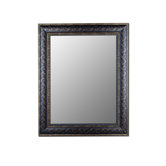 Cameo Collection Mirror in Bordeaux Walnut Gold Scroll