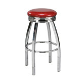 Steel 30" Backless Retro Metal Swivel Barstool