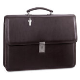 Platinum Single Gusset Flap Briefcase with Combination Lock
