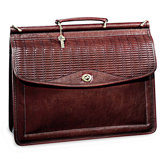Tuscany Single Gusset Wood Dowel Flap Over Briefcase