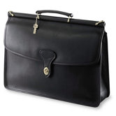 University Single Gusset Flap Over Briefcase with Turnlock