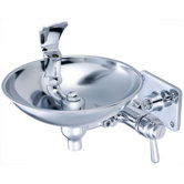 Self Closing Drinking Faucet with Stainless Steel Bowl in Polished Chrome
