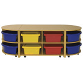 Four Piece Hollow Low Storage Island