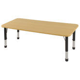 24x60 Rectangular Adjustable Activity Table in Maple