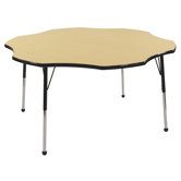 60" Flower Shaped Adjustable Activity Table in Maple