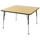 48" Square Adjustable Activity Table in Maple