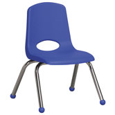 12" Plastic Stack Chair with Chrome Legs