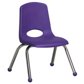 12" Plastic Stack Chair with Chrome Legs