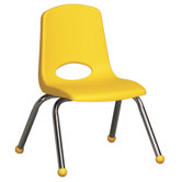 12" Plastic Stack Chair with Chrome Legs