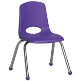 14" Plastic Stack Chair with Chrome Legs