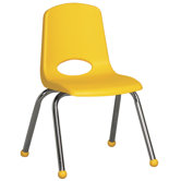 14" Plastic Stack Chair with Chrome Legs