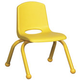 10" Plastic Stack Chair with Matching Painted Legs