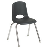 18" Plastic Stack Chair with Chrome Legs