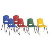 14" Plastic Stack Chair with Chrome Legs (Set of 6)