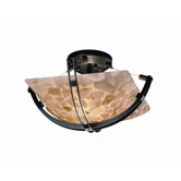 Crossbar Alabaster Rocks 2 Light Semi Flush Mount