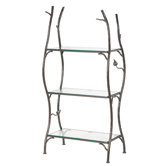 Sassafras 3-Tier Double Width Standing Glass Shelf