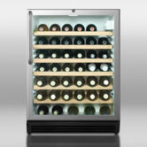 Wine Cellar with Interior Light in Stainless Steel