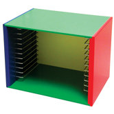 Painted Wood Puzzle Storage Box Unit