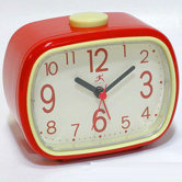 That '70s Retro Alarm Clock in Red with Cream Face